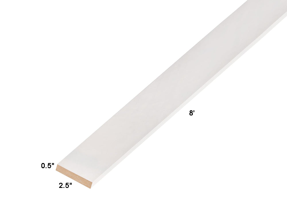 baseboard moulding 121x3-96096c 1/2'x2.5" 8ft $5.99/pc = $0.75/lf BULK DEAL $49.99/10PCS