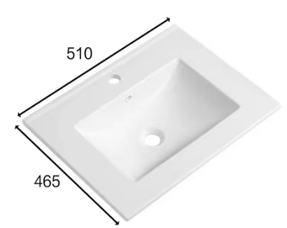 E50/50E *top only* square bathroom sink topmount 500X465X170mm =20" x 18-5/16" x 6-3/4" $69