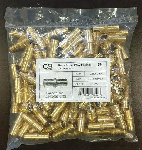 c pex A coupling 10pc/bag 1/2" $0.99/pc 10pcs+ $0.89/pc