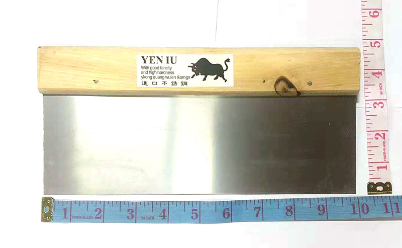 RECTANGULAR SCRATCH CLEANING BLADE STAINLESS STEEL YEN IU 10"X4.5" $1.99