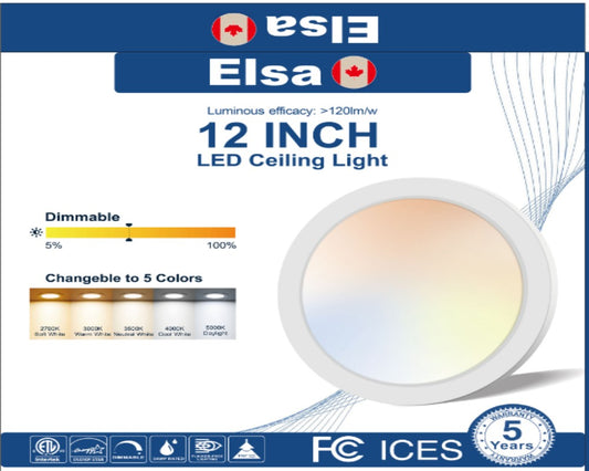 12" led panel ceiling light LBT-3/12XDPL 5cct 24w 80-90lm/w $14.99/PC A11 *Non-Profit First Come First Serve* AI