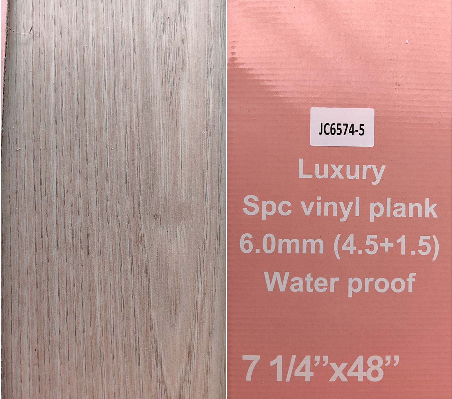 *PROMOTION* 6mm JC6574-5 (Vancouver Only) SPC Flooring vinyl with UV Coating180x1220mm+(4.5mm+1.5mm pad) 25sf/box $1.49/sf