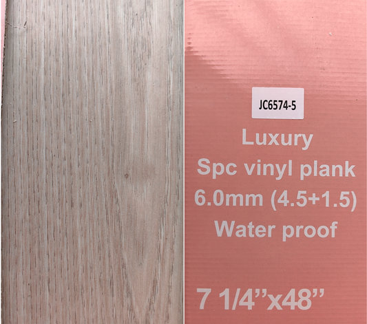 *PROMOTION* 6mm JC6574-5 (Vancouver Only) SPC Flooring vinyl with UV Coating180x1220mm+(4.5mm+1.5mm pad) 25sf/box $1.49/sf