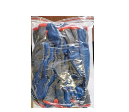 Thick GLOVES FABRIC BLUE AND GREY 10PAIRS/BAG $9.99/BAG 10BAGS+ $8.99/BAG
