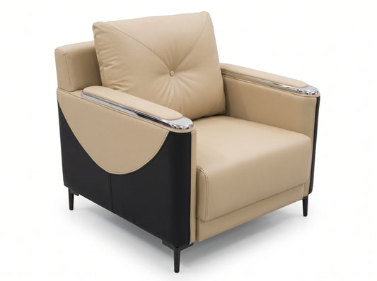 B3486 SINGLE SOFA Black Milk Tea 2 Chrome hand 900x800x800mm 35-1/2"x31-1/2"x31-1/2" seat height: 480mm=19" $99 *Non-Profit First Come First Serve On Sale Don't Miss the Boat*