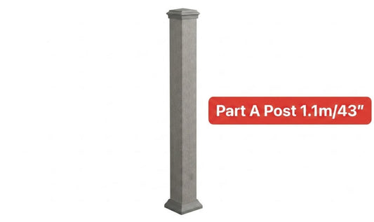 Part A + B WPC railing Post aluminum 1.1m 43" tall Light grey $39.99/pcs 10pcs+ $37.99/pc (Was $65/pc) AI - Home Idol Vancouver Richmond Surrey