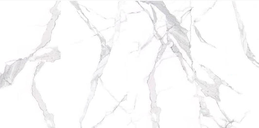 62046MG 24"x48" Polished Porcelain Tile White Carrara 3pcs/24SF/box $1.19/SF 2000SF+ $1.09/SF 4000SF+ $0.99/SF  (No Return No Exchange No Claim on Broken) - Home Idol Vancouver Richmond Surrey