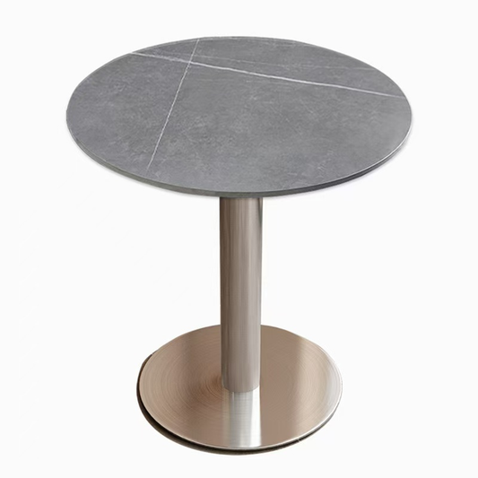 A501 Round table with marble look top and single leg base $149