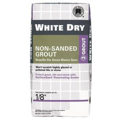 WHITE DRY TILE GROUT 25LB (USAGE: WALL TILE) $19.99/BAG 10BAGS+ $18.99/BAG(in stock 20-30 bags)
