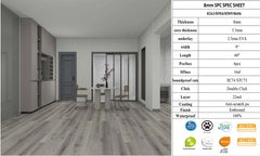 8mm 8504/Batman *Classic* Vinyl Click Waterproof Luxury SPC flooring 230X1500x5.5mm+2.5mm eva pad (9"w*60"h*8mm thickness) 4PCs/16SF/BOX $1.59/SF A2.5