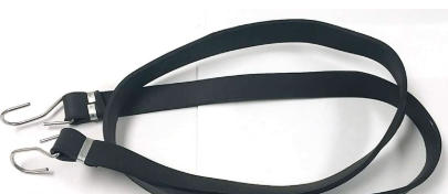 RUBBER STRAP HOLDER WITH HOOKS BLACK $3.99
