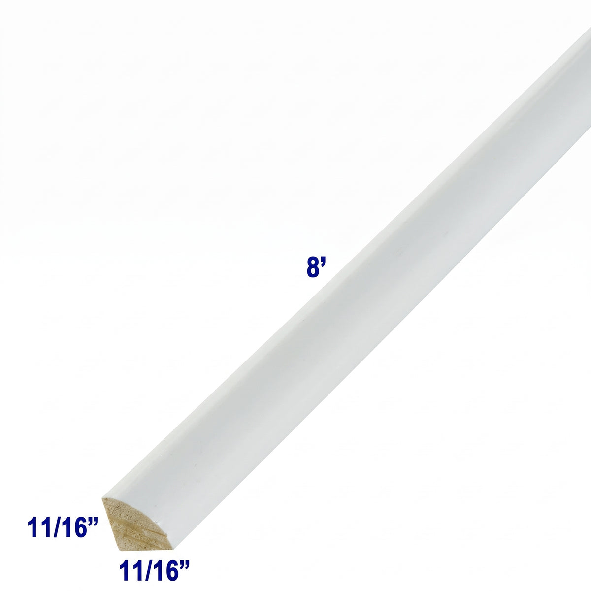 Quarter Round Moulding White For floor exterior door 11/16" x 11/16" x 8' $2.99/PC 100pcs+ $1.99/pc