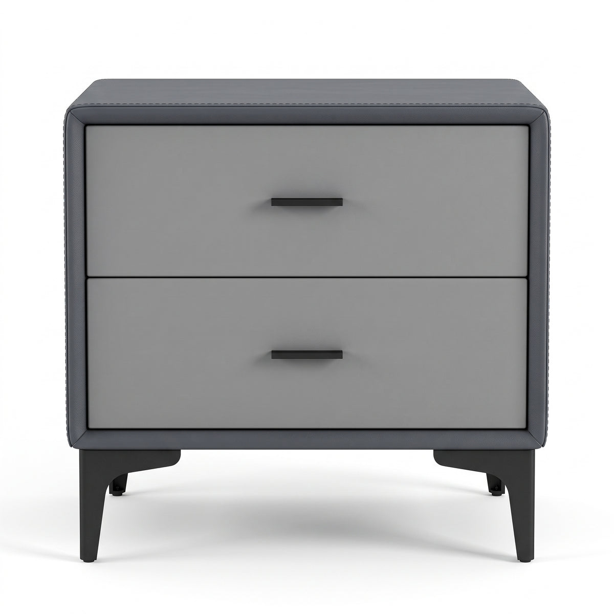 Q123-1 Bedside Table Double Drawer Modern Small Cabinet Storage Cabinet with metal Legs Grey 500x400x490mm 20"x16"x19" $79/PC *On Sale Don't Miss the Boat* - Home Idol Vancouver Richmond Surrey