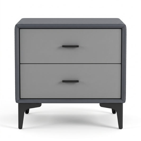 Q123-1 Bedside Table Double Drawer Modern Small Cabinet Storage Cabinet with metal Legs Grey 500x400x490mm 20"x16"x19" $79/PC *On Sale Don't Miss the Boat*