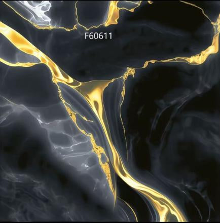 F60611 Polished Procelain Tile Black Yellow 24"x24" 4pcs/16sf/box $1.19/SF 2000SF+ $1.09/SF 4000SF+ $0.99/SF  (No Return No Exchange No Claim on Broken) - Home Idol Vancouver Richmond Surrey