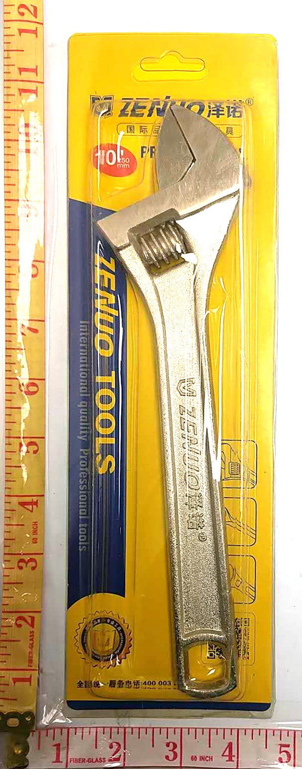 BIG METAL WRENCH ZENUO 10"/250MM SILVER $6