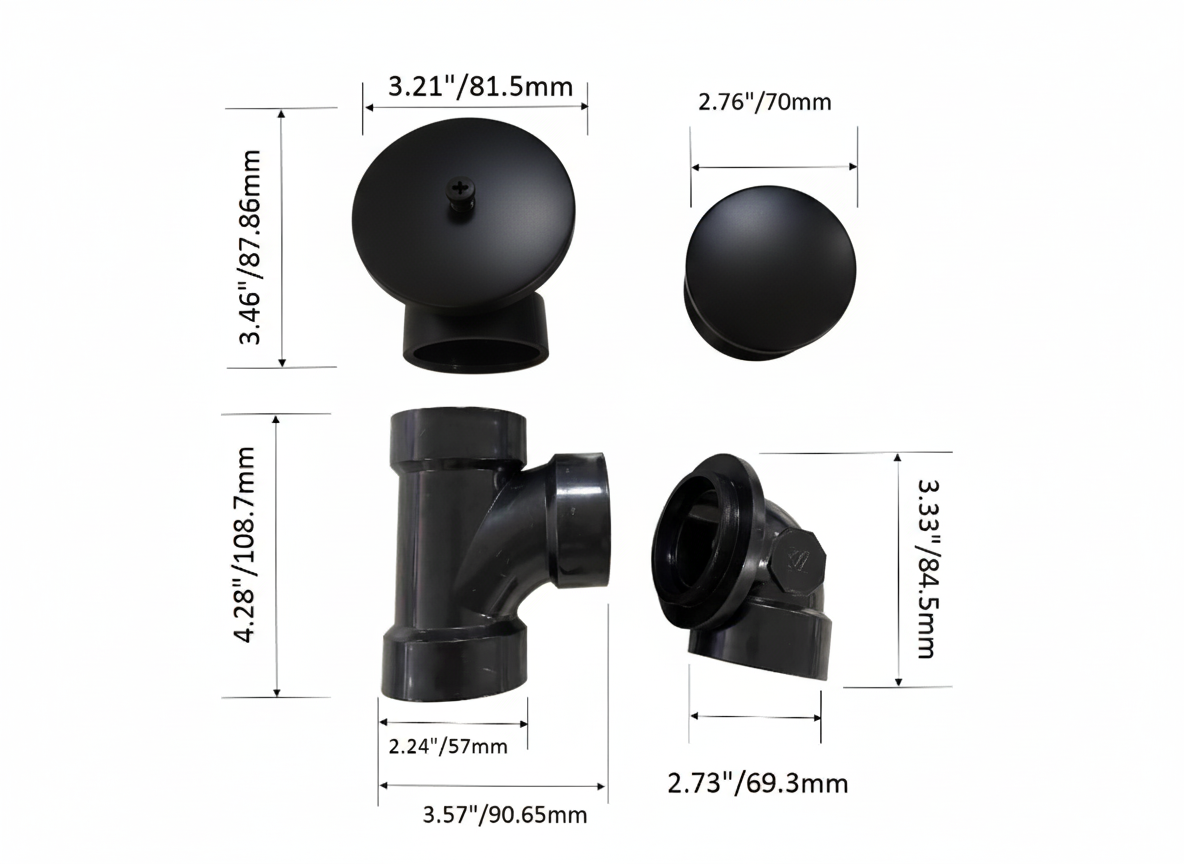 BLack ABS Bathtub overflow with drainer pop-up drain (Waste and overflow) $23.99/PC 10PCS+ $22.99/PC A4