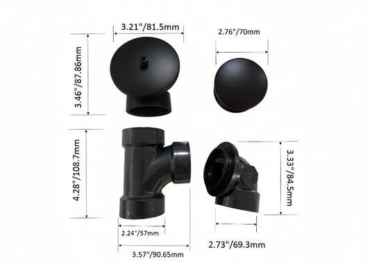 BLack ABS Bathtub overflow with drainer pop-up drain (Waste and overflow) $23.99/PC 10PCS+ $22.99/PC A4