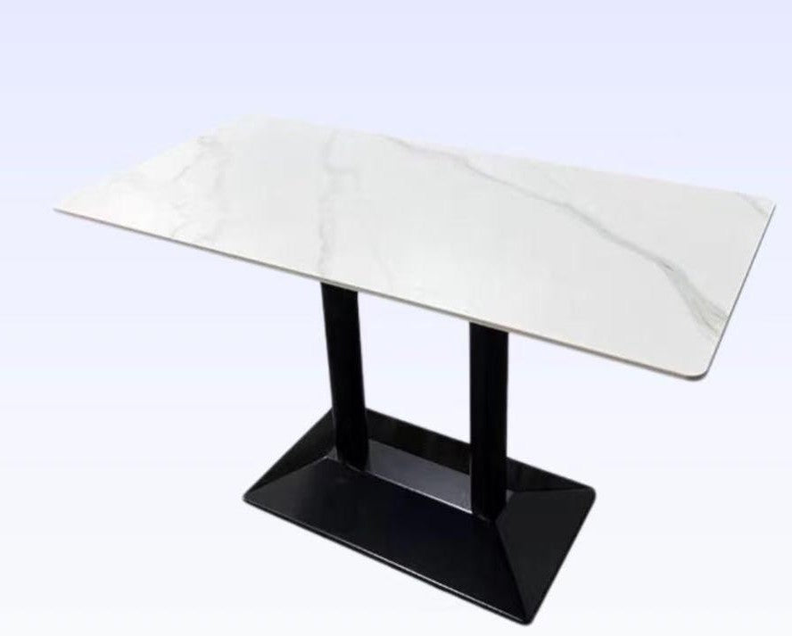 C6012 Rectangular Table With White Marbel top withe black seat1400x800x730mm 55"x31-1/2"x28-3/4" $149 *No Delivery Pick up Only* - Home Idol Vancouver Richmond Surrey