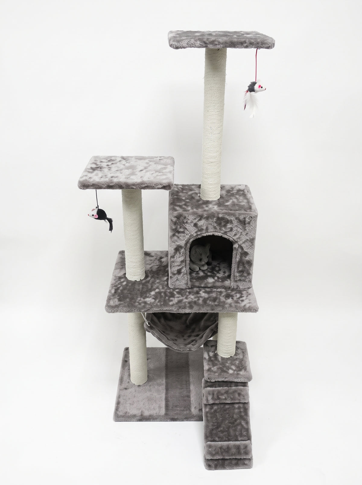 4 LEVELS 49" CAT TREE WITH 2 MOUSE TOYS+SWING BED+HIDEOUT BOX (BIG) $39 - Home Idol Vancouver Richmond Surrey