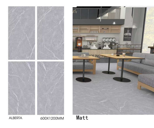 *Dealer Only* ALBERTA 24"x48" Matt Porcelain Tile Wall/Floor Light Grey 3pcs/24sf/box $1.29/sf  (No Return No Exchange No Claim on Broken) - Home Idol Vancouver Richmond Surrey