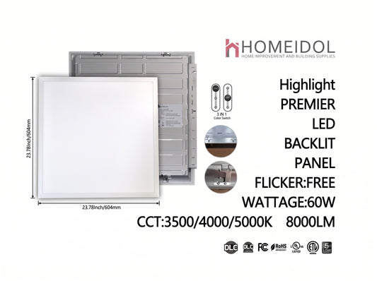 2pcs/pack led panel light 2'x2' dimmable 3CCT 60w 8400 lumen ul $39/pc 2pcs/pack $78/pack *On Sale Don't Miss the Boat*