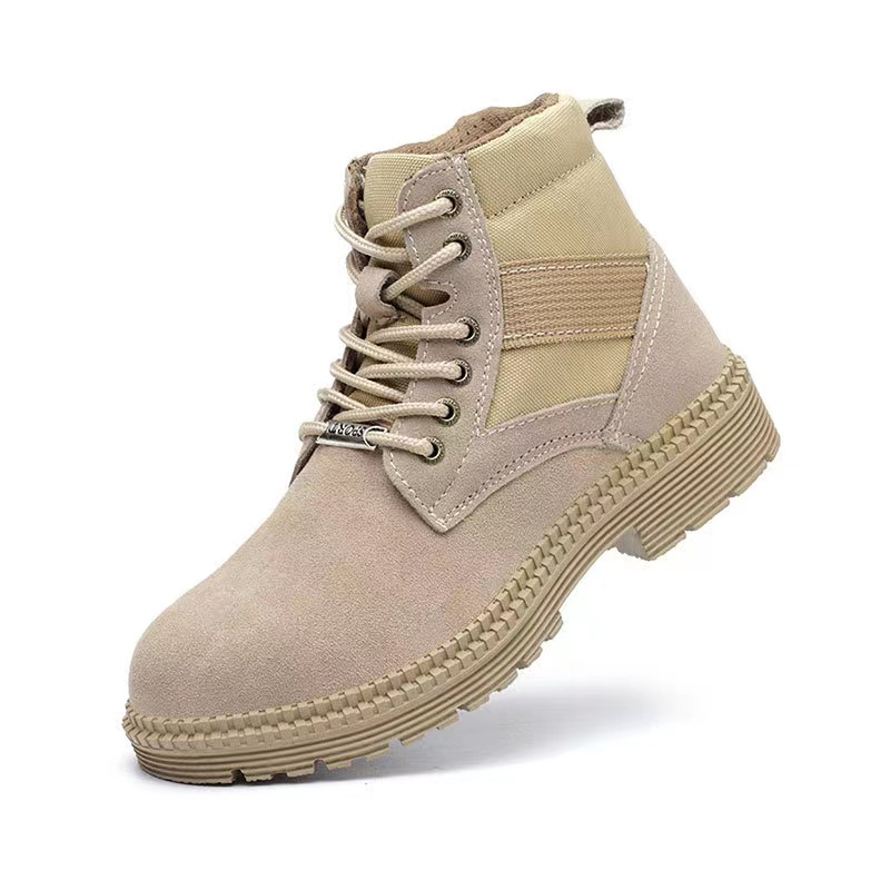 steel toe work boots safety shoes light grey size: 44 $59