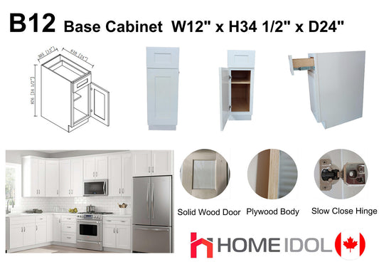 B12 L/R 12" Plywood white shaker Base kitchen cabinet (solid door, plywood body and dovetail drawer best in the industry) $199 A6 *Non-Profit First Come First Serve Don't Miss the Boat*