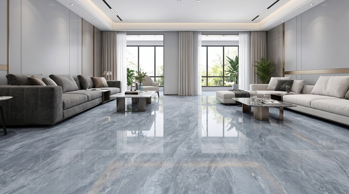 5D 61838 Polished Porcelain Tile Grey 24"x24" 4pcs/16sf/box $1.39/SF 3000SF+ $1.29/SF (No Return No Exchange No Claim on Broken) - Home Idol Vancouver Richmond Surrey