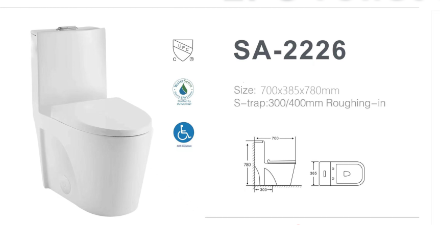 *Promotion* Toilet 2226/DMT-258  *TOP* flush 1pc toilet include slow closing seat  $149/pc