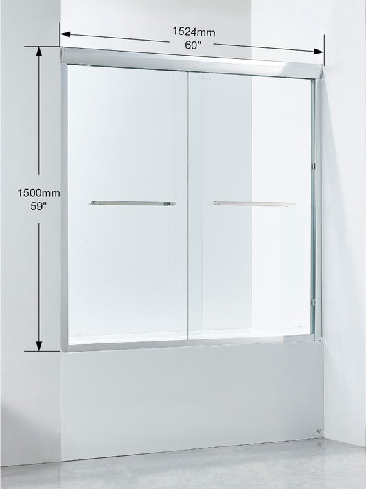 C60 $199 Framed Tub door 8mm glass 5'x5'(1524*1500MM) A4 *Non-Profit First Come First Serve*