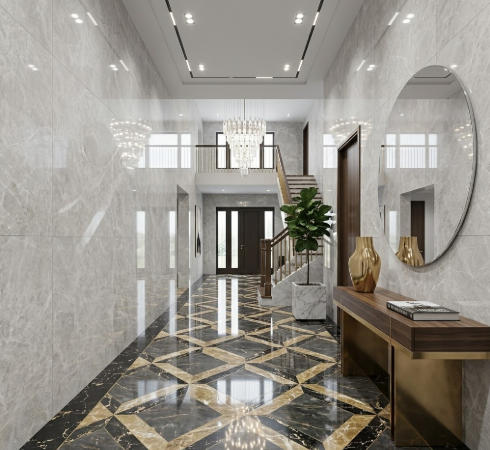 CX27111 24"x24" Polished Porcelain Tile Pale Grey Marble 4pcs/16sf/box $1.19/SF 2000SF+ $1.09/SF 4000SF+ $0.99/SF (No Return No Exchange No Claim on Broken)