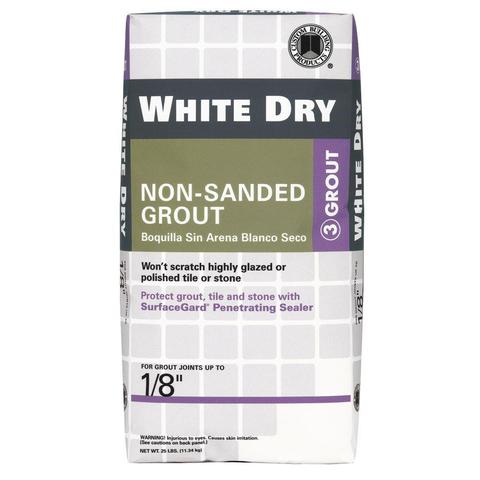 WHITE DRY TILE GROUT 25LB (USAGE: WALL TILE) $19/BAG (in stock 20-30 bags)