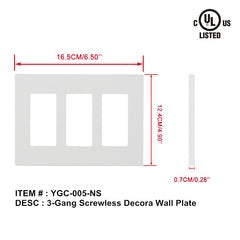3g decorative wall plate screwless FW-SL03 $2.49/PC 10PCs+ $1.99/PC B4