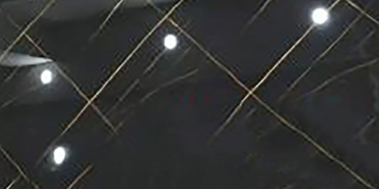 Black Galaxy 24"x48" Polished Porcelain Tile Gold Curving Black 3pcs/24SF/box $1.19/SF 2000SF+ $1.09/SF 4000SF+ $0.99/SF   (No Return No Exchange No Claim on Broken) - Home Idol Vancouver Richmond Surrey