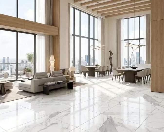 5D XY603 24"x24" Polished Procelain Tile  4pcs/16sf/box $1.39/SF 3000SF+ $1.29/SF (No Return No Exchange No Claim on Broken) - Home Idol Vancouver Richmond Surrey