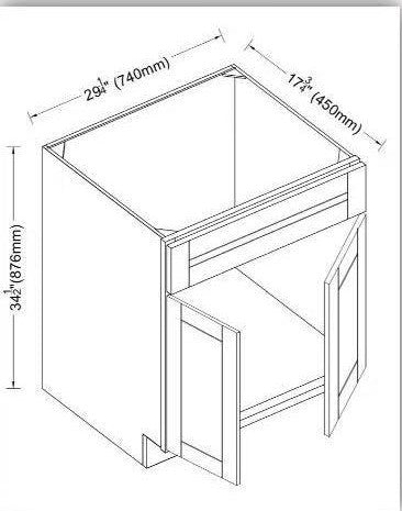 30" Vanity VSB30 740mmW x 876mmH x 450mmD 29-1/4"W x 34-1/2"H x 17-3/4"D $230 (solid door, plywood body ) *Non-Profit First Come First Serve Don't Miss the Boat*