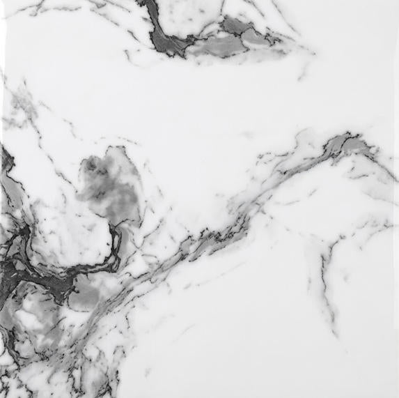 OS6Y04 24"X24" Polished Porcelain Tile White Marble Carrara 4pcs/16sf/box $1.19/SF 2000SF+ $1.09/SF 4000SF+ $0.99/SF (No Return No Exchange No Claim on Broken) - Home Idol Vancouver Richmond Surrey