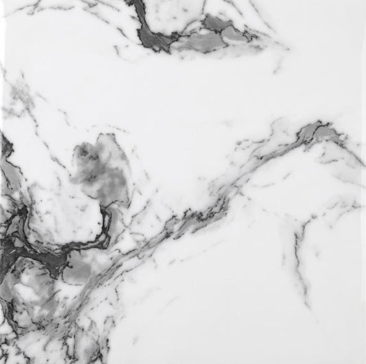 OS6Y04 24"X24" Polished Porcelain Tile White Marble Carrara 4pcs/16sf/box $1.19/SF 2000SF+ $1.09/SF 4000SF+ $0.99/SF (No Return No Exchange No Claim on Broken) - Home Idol Vancouver Richmond Surrey