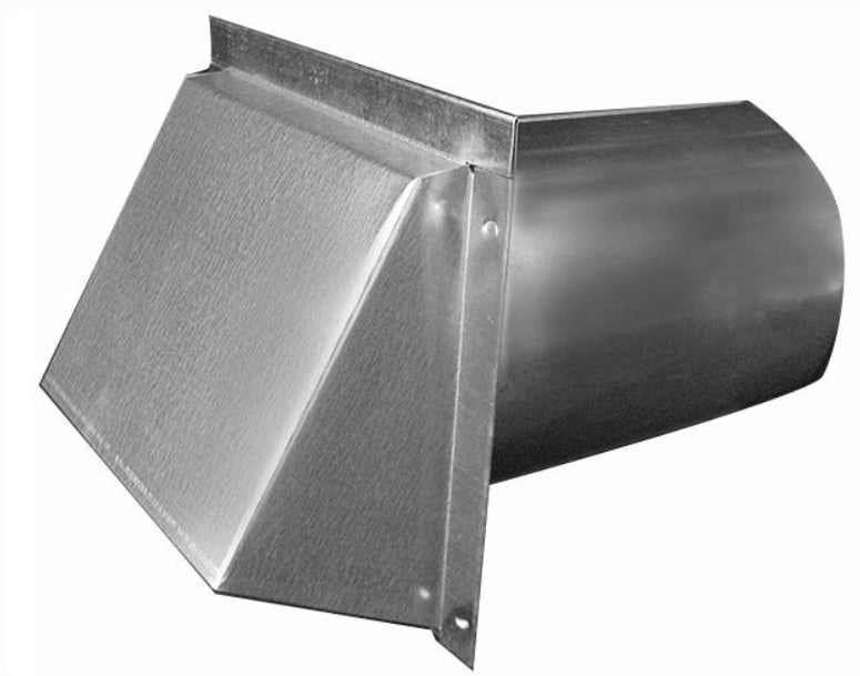2024 051096 wall cap w/damper galvanized (dryer vent hood) 6" $24.99 (In stock 3-4pcs)