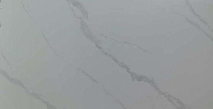 RM1201 24"x48" Polished Porcelain Tile White Carrara 3pcs/24sf/box $1.19/SF 2000SF+ $1.09/SF 4000SF+ $0.99/SF  (No Return No Exchange No Claim on Broken) - Home Idol Vancouver Richmond Surrey