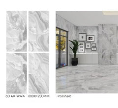 *Dealer Only* Ottawa 24"x48" Full Polished Porcelain Tile Grey 3pcs/24sf/box $1.39/SF  (No Return No Exchange No Claim on Broken) - Home Idol Vancouver Richmond Surrey