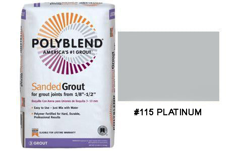 #115 PLATINUM SANDED TILE GROUT PLUS 25LB  (USAGE: FLOOR TILE) $25.50/BAG (in stock 10-20 pcs)