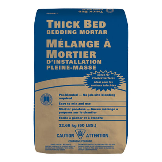 THICK BED - BEDDING MORTAR (USAGE: FLOOR TILE, STONE, CEMENT FLOOR) $9.75/BAG 56BAG/PALLET (in stock 2-3 p)