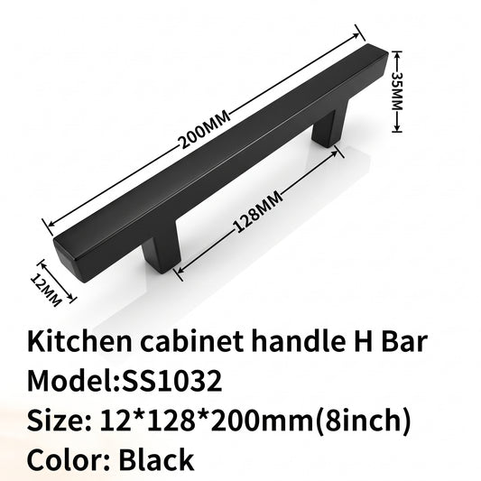 black T bar cabinet handle 8" 12x128x200mm $1.49/PC 100pcs+ $1.29/pc mix and match B2.5 - Home Idol Vancouver Richmond Surrey
