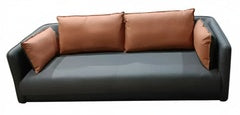 A5099 1.85M 3 Seater SOFA Green Sofa with 4 brown pillow 72"x29.5" height:25.5" $399 - Home Idol Vancouver Richmond Surrey