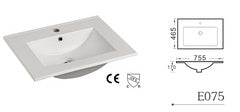 E75/75E *top only* square bathroom sink topmount 755X465X170mm =30" x 18-5/16" x 6-3/4" $69/pc 10pcs+ $59/pc A5 - Home Idol Vancouver Richmond Surrey