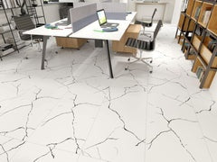 *Dealer Only* Carrara 24"x48" Matt Porcelain Tile Wall/Floor White Carrara 2pcs/16SF/box $1.29/SF  (No Return No Exchange No Claim on Broken)