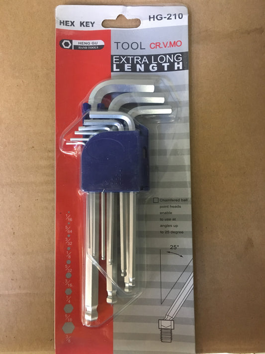 HG-210 HEX KEY TOOL CR.B.MO EXTRA LONG LENGTH $3.99