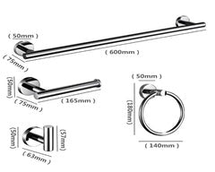 BR-CH/PPL-IOCH SUS 304 4pcs round chrome bathroom combo bathroom accessory 304 stianless steel $19.50/set 10sets+ $17.99/set A8